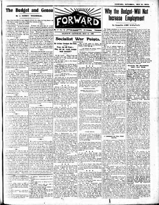 cover page of Forward (Glasgow) published on May 13, 1922